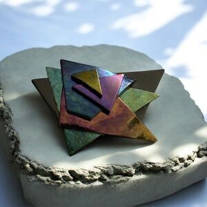 Geometric Art Deco Artisan Brooch
